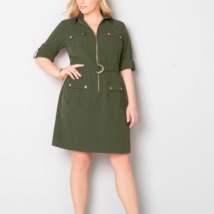 Olive green shift dress 18W Avenue